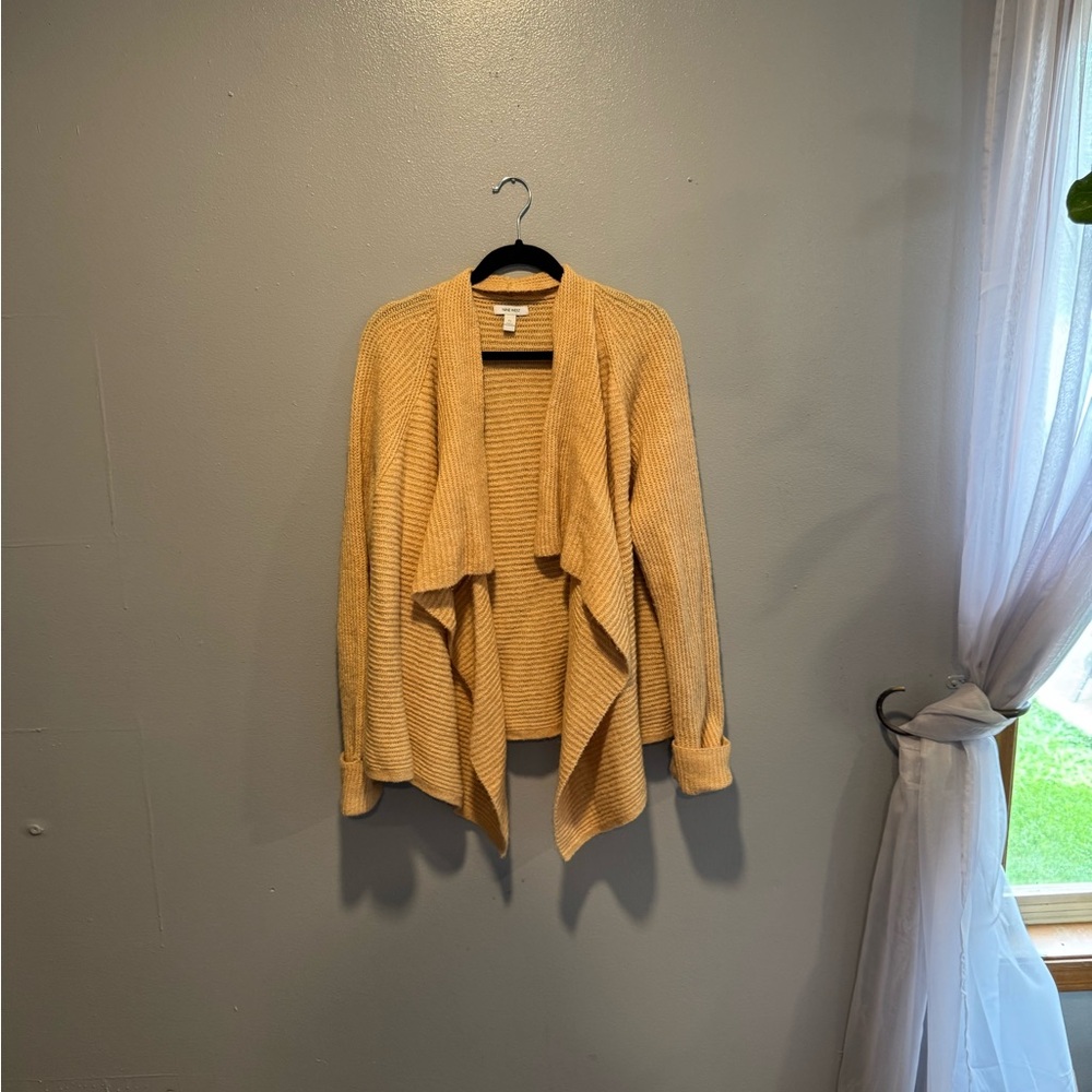 Nine West Mustard Draped Cardigan
